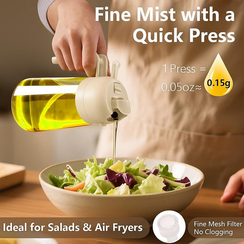 Generic 2 1 470ml/16oz in Olive Oil Sprayer & Dispenser Bottle Glass Spray and Pour Oil Bottle for Cooking, Air Fryer