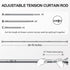 Ausemku Shower Curtain Rod Tension - 26-76 Inch Non-Slip Spring Tension Curtain Rod for Bathroom Kitchen (Silver)