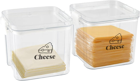 Yomjarl 2 Pack Cheese Container for Refrigerator Airtight Creamer Container with and Lid