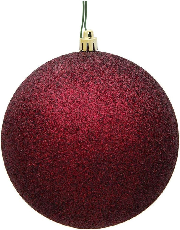 Vickerman 482209 - 3" Burgundy Glitter Ball Christmas Tree Ornament (12 Pack)