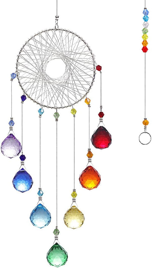 Colorful Crystals Sun Catcher Hanging Suncatchers Chandelier Lamps Light Pendant Prisms Hanging