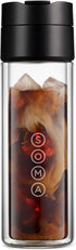 SOMA Double Wall Glass Tea and Coffee Cold Brew Bottle, Black, 12oz (SM18501K)