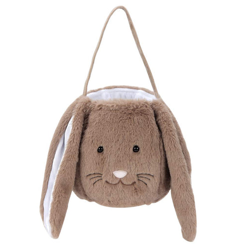 Plush Easter Bunny Basket for Kids, Personalized Egg Hunting Bags with Long Plush Ears for Easter Decorations