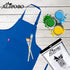 Kids Apron and Chef Hat Set, Adjustable Bib Apron with 2 Pockets for Cooking and Baking (6-12 Year, Blue)