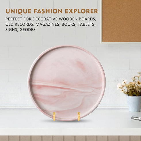 Plate Holder Easel Display Stand - 6 Inch Twisted Metal Wire Stands for Decorative Plates, Pictures, Books