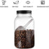 novelinks 32 OZ Clear Plastic Mason Jars with Airtight Lids - 12 PACK Plastic Jars for Kitchen & Household Storage