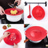 Silicone Boil Over Spill Stopper Lid - FDA Food Grade, BPA-free Instant Pot Cover Fits Openings 6" to 10" (Red)