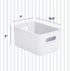 Superio Ribbed Collection - Decorative Plastic Open Home Storage Bins, Medium White (4 Pack) Container Boxes for