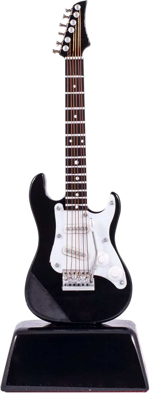 Broadway Gifts Broadway Gift Gibson Black Electric Guitar Music Instrument Miniature Replica on Stand,Multicolor