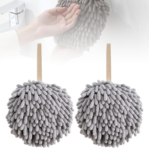 ROWPOZ Absorbent Hanging Hand Towel Ball for Kitchen & Bathroom, 2PCS Chenille