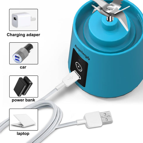 Portable Blender, Mini Personal Blender Bottles for Shakes and Smoothies, USB-C Rechargeable Cordless Electric Juicer