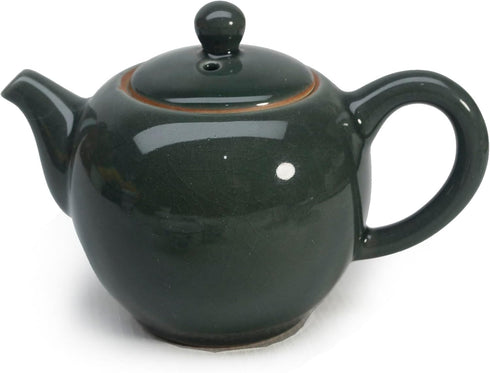 Porcelain Teapot, 12oz Tea Pot Small Teapots Chinese Tradition Ice Crack Glaze Ceramic Tea kettle (Green) by Liang baobao