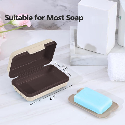Quatish Leakproof Bar Soap Holder Dish with Lid for Shower, Portable Travel Soap Case Box for Gym, Camping, Hiking