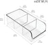 mDesign 4 Pack Plastic Food Storage Bin Organizer with 3 Compartments for Kitchen, Pantry, Shelf, Drawer, Fridge,
