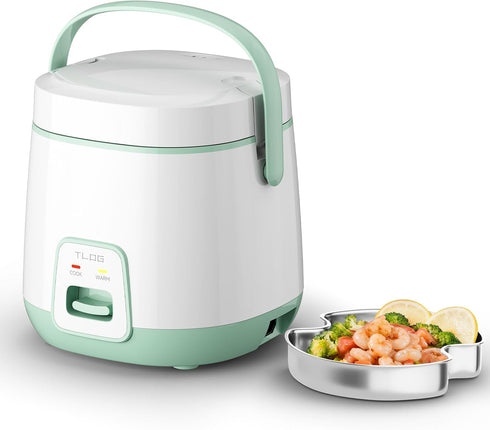 TLOG Mini Rice Cooker 2-Cup Uncooked(4-Cup cooked), Healthy Non-stick Coating 1.2L Small