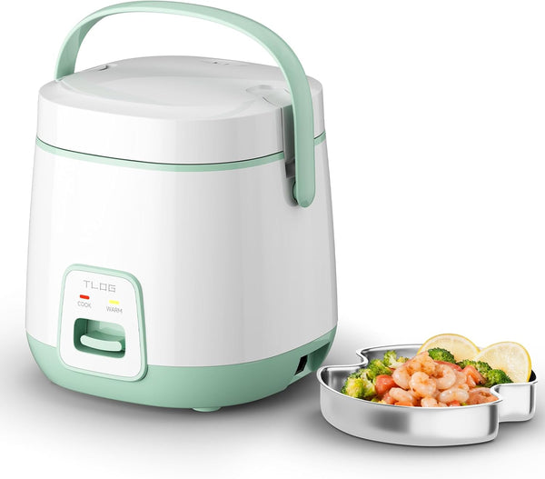TLOG Mini Rice Cooker 2-Cup Uncooked(4-Cup cooked), Healthy Non-stick Coating 1.2L Small