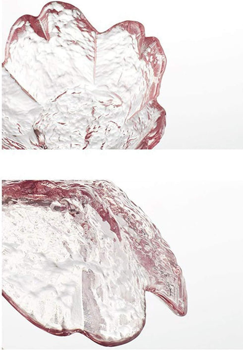 4pcs Glass Sakura Shape Small Seasoning Dishes, 3.4inch Dipping Bowls for Appetizers