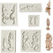 Juland 5 PCS Silicone Fondant Cake Mold, Baroque Style Curlicues Scroll Mold for Sugarcraft and Crafting Projects
