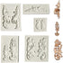 Juland 5 PCS Silicone Fondant Cake Mold, Baroque Style Curlicues Scroll Mold for Sugarcraft and Crafting Projects