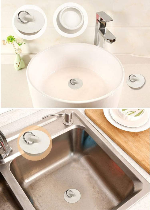 Bath Tub Drain Stoppers, 4 Pieces Rubber Sink Bathtub Plug Seal with Hanging Ring for Kitchen Bathroom Laundry