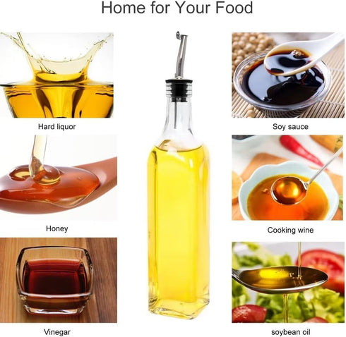 Salzesfalls 8 Pack 17oz Olive Oil Dispenser Bottle,Oil Dispenser for Kitchen, Cooking Oil Dispenser,Vinegar Cruet