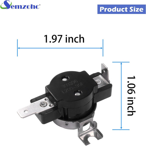 303396 Dryer High Limit Thermostat L200-30F, Compatible with May-tag Dryer Replacement Parts
