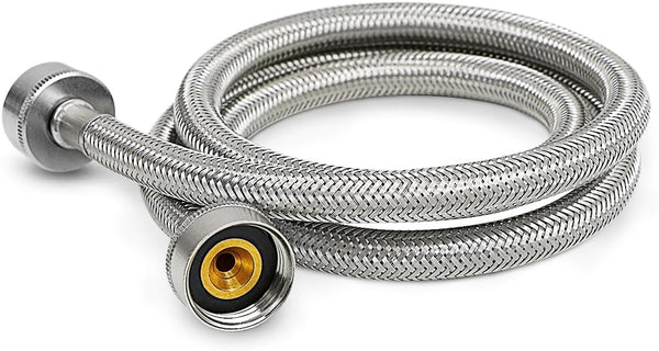 CNCT2573QS-2 Stainless Steel Hose Connector, Burst Proof, Hot and Cold Water, 3 FT Washing Machine Supply Line