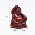 BRABUD Feng Shui Red Resin Laughing Buddha Statue Figurines Set of 6 BS001