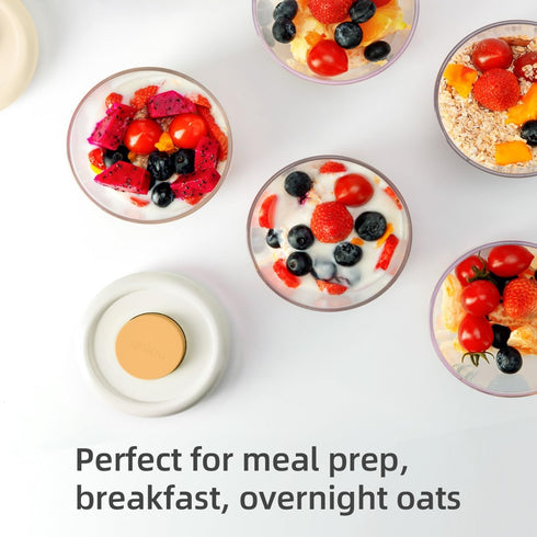 4-Piece set 14oz 400ml Glass Meal Prep Containers Overnight Oats Containers with Pop Lids,Airtight Food Storage