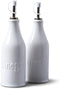 WM Bartleet & Sons 1750 T186 Traditional Porcelain Set of Olive Oil & Vinegar Bottles with Stainless