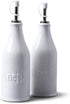 WM Bartleet & Sons 1750 T186 Traditional Porcelain Set of Olive Oil & Vinegar Bottles with Stainless