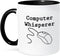 3dRose "Computer Whisperer, Black" Mug, 11 oz, Black