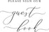 Please Sign Our Guestbook Sign for Wedding Ceremony - 8x10 White with Black Lettering on Thick Textured Cardstock