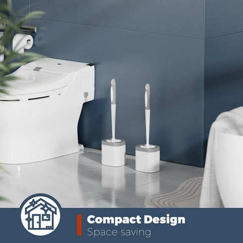 Holaloha 2 Pack Set Toilet Brush, Toilet Brush and Holder Bathroom Accessories, Toilet Bowl Brush and Holder