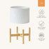 8 Inch LA JOLIE MUSE White Planter with Stand,Mid Century Planters for Indoor Plants,Ceramic Plant Pot with Stand