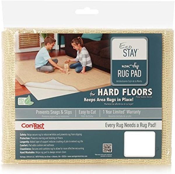 Con-Tact 2x8 Rug Pad, Non-Slip Area Rug Pad, Eco-Stay for Hard Floors, Beige