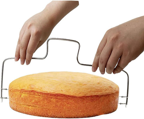 Baking Adjustable 2-Wire Layer Cake Cutter Leveler, Stainless Steel, 13.3 x 6.7 Inches