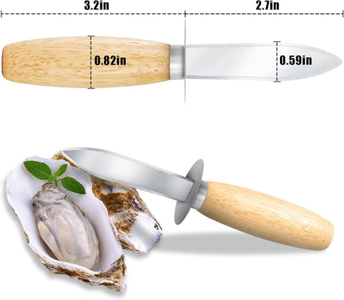Oyster Shucking Knife, 12 Pack Oyster Shucker Oyster Knife With Comfort Wood-handle, Oyster Shucking Kit with Professional Grade Cut Resistant Gloves,Seafood Opener Seafood Tools by Nonley