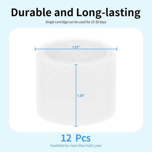 KUICH Humidifier Replacement Filter, 12 Packs for Most 150, 200S, 300(S), 600S Models to Improve Humidification