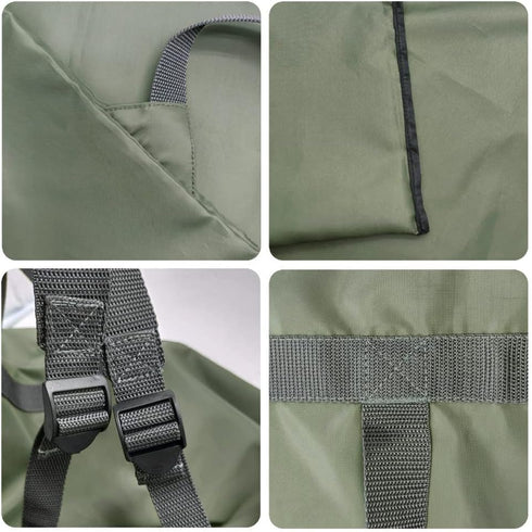 Army Green Laundry Bag Backpack, 27” x 34” Heavy Duty with Shoulder Straps, Drawstring Closure for College, Travel