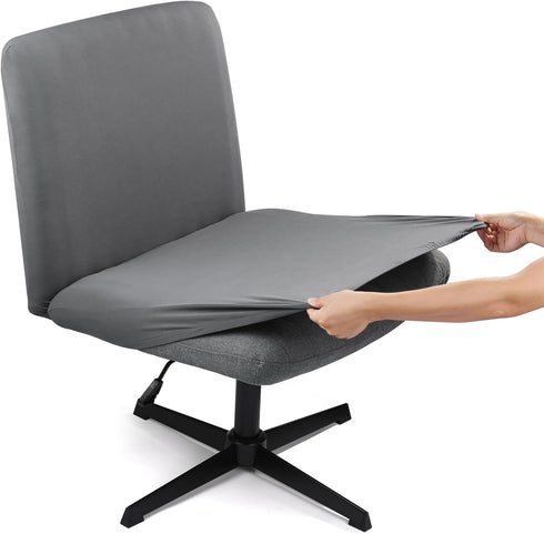 Iauddy Armless Criss Cross Office Desk Chair Cover Slipcover,Accent Mid Back Wide