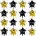 Pack of 20 Star Foil Mylar Helium Balloons, 18" Black Gold Big Balloons for Party Decorations