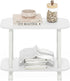 2-Tier Furinno Turn-N-Tube Side Table, Oval Sofa End Table with Wheels, Round Corner Night Stand, Bedside Table
