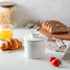 Butter Crock with Water Line - French Butter Dish with Lid, Ceramic Keeper for Fresh Spreadable Butter, White