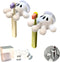 2PCS Cute Hanging Toothbrush Holder, Wall Hanging Utility Suction Hooks with Sticky Pads for Bathroom Decor