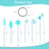 Palksky Ice Maker Cleaning Brush Set, 2Pcs Drain Pipe Brush with 8Pcs Crevice Cleaning Brushes