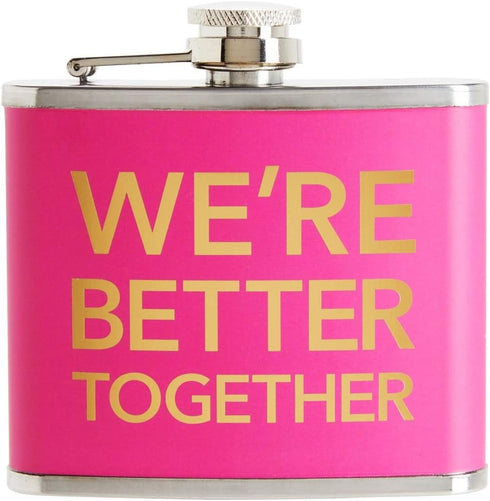 Juvale 4-Piece Girls Trip Flask Set, 5 oz Stainless Steel, Yellow, Blue, Pink & Rose Red, Bachelorette Party Favors