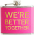 Juvale 4-Piece Girls Trip Flask Set, 5 oz Stainless Steel, Yellow, Blue, Pink & Rose Red, Bachelorette Party Favors