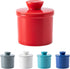 Husfunov Butter Crock with Water Line for Countertop, French Butter Dish with Lid,