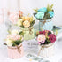Fake Hydrangeas with Pot, Mini Hydrangea Artificial Flowers, Artificial Plant in Ceramic Vase for Office Desktop